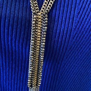 Stella and Dot mixed metal blue stone necklace.